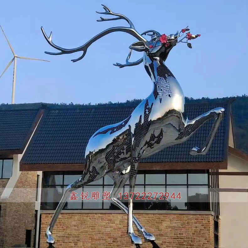 “一鹿有你”不銹鋼鹿雕塑 “一鹿有你”不銹鋼鹿雕塑