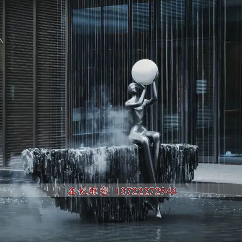 不銹鋼抽象藝術人物雕塑