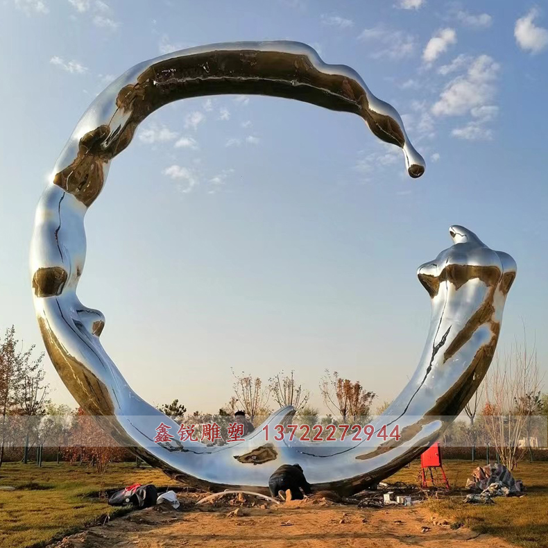不銹鋼圓環浪花雕塑廠家 不銹鋼圓環浪花雕塑廠家